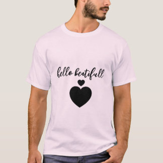 half sleeves t-shirt with heart design 