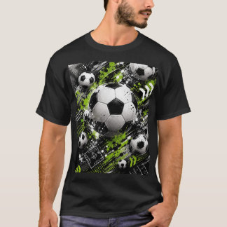 Half sleeves tshirt football design black colour