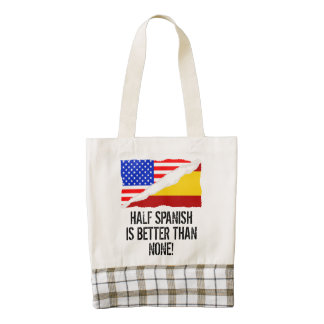 Half Spanish Is Better Than None Zazzle HEART Tote Bag