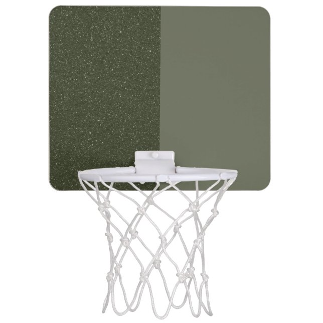 Half Speckled Moss Green Mini Basketball Hoop (Front)