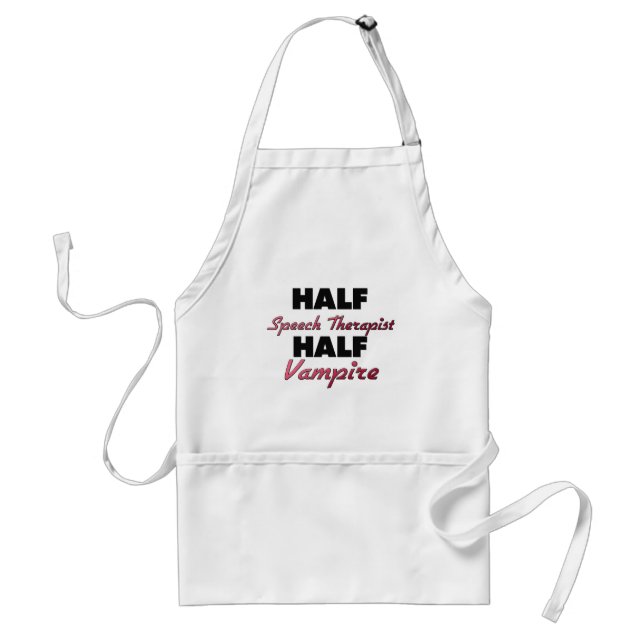 Half Speech Therapist Half Vampire Adult Apron (Front)