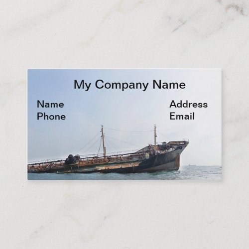 Half Sunken Ship on the Shore Business Card