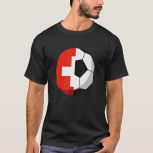 Half Switzerland Flag Half Football Soccer T-Shirt