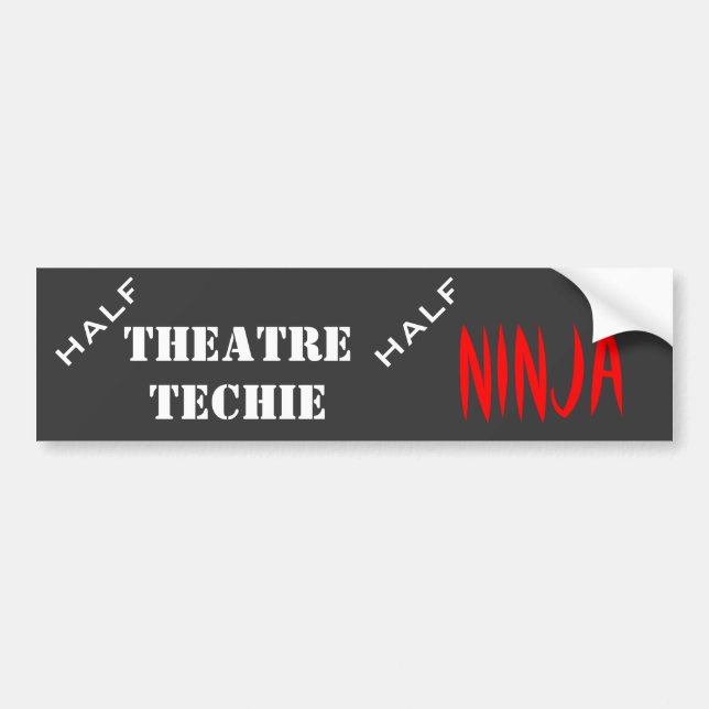 Half techie, half ninja bumper sticker (Front)