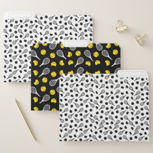 Half Tennis Balls Rackets Sports Athletic Cool Fun File Folder