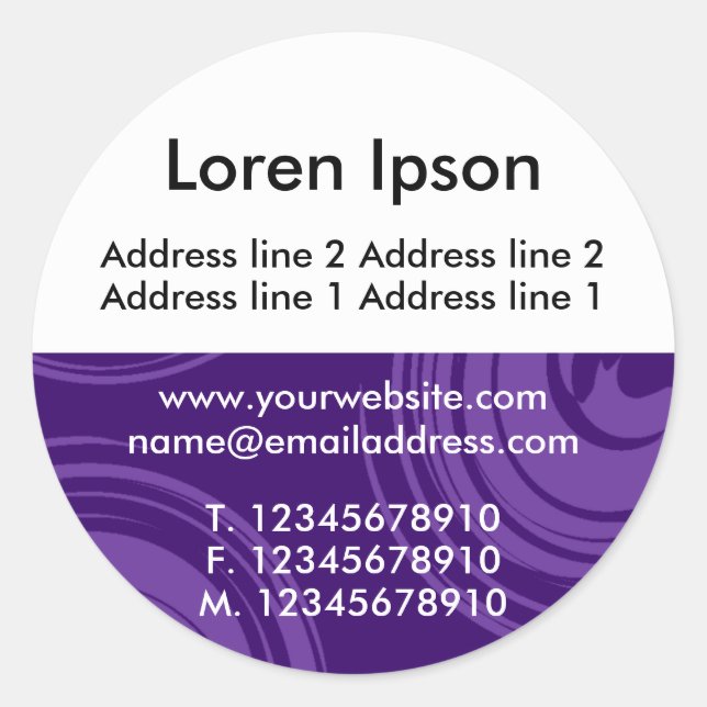 Half Texture and White 05 Business / Profile Classic Round Sticker (Front)