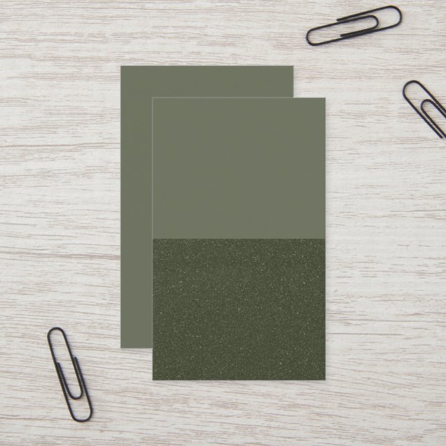 Half Textured Moss Green Business Card – Customize (Front/Back In Situ)
