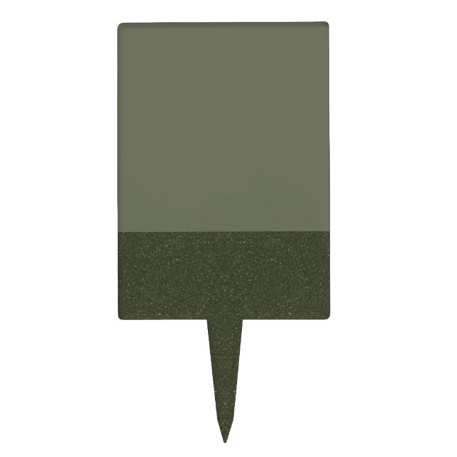 Half Textured Moss Green Cake Pick – Customizable (Front)