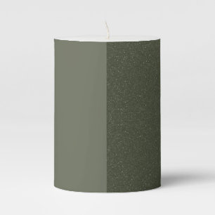 Half Textured Moss Green Pillar Candle – Customize
