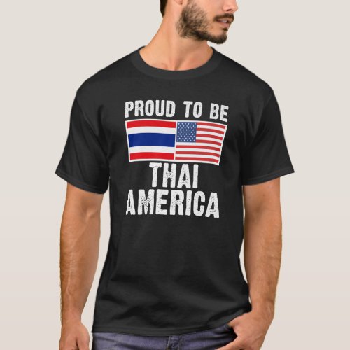 Half thai Half American  Thailand Flag T_Shirt