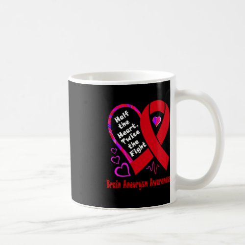 Half The Heart Twice The Fight Brain Aneurysm Awar Coffee Mug