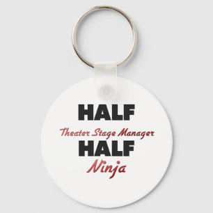 Half Theater Stage Manager Half Ninja Keychain