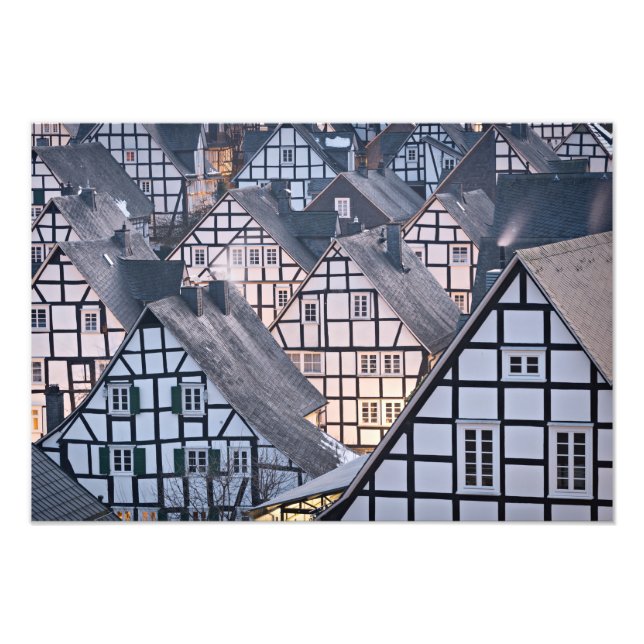 Half-timbered houses in Freudenberg, Germany Photo Print (Front)