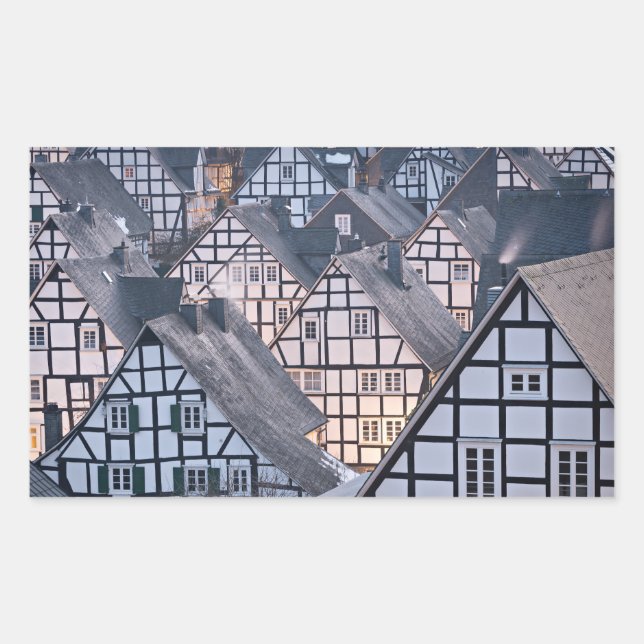Half-timbered houses in Freudenberg, Germany Rectangular Sticker (Front)