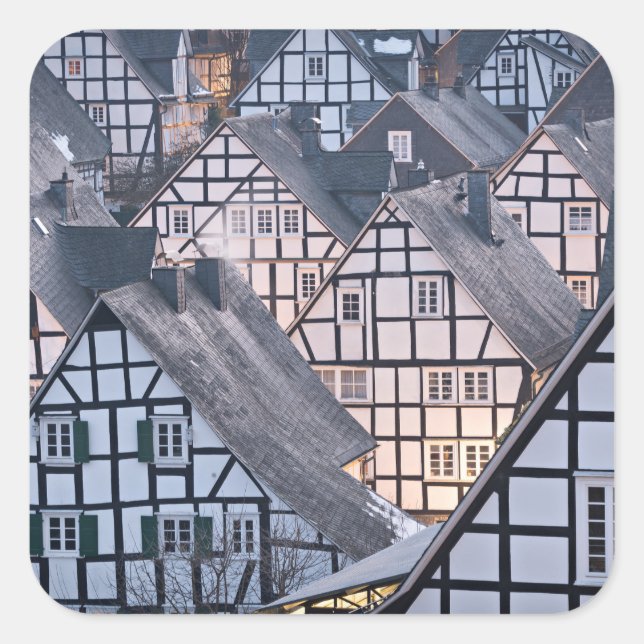 Half-timbered houses in Freudenberg, Germany Square Sticker (Front)