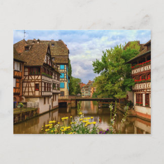 half-timbered houses in Petite France, Strasbourg, Postcard