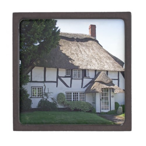 Half_Timbered Thatched Cottage Keepsake Box