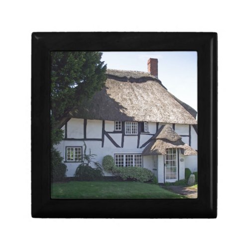 Half_Timbered Thatched Cottage Keepsake Box