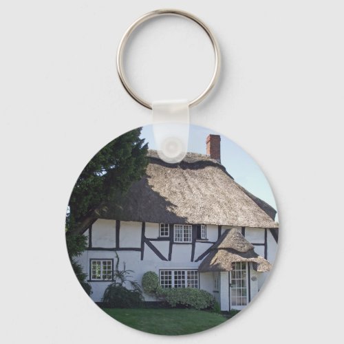Half_Timbered Thatched Cottage Keychain