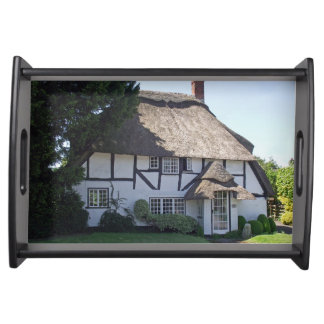 Half-Timbered Thatched Cottage Serving Tray