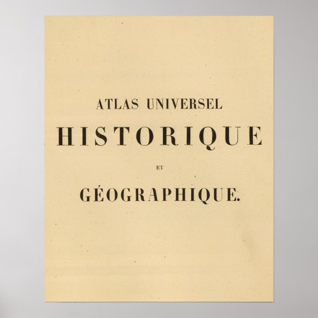 Half Title Atlas universel historique Poster (Front)