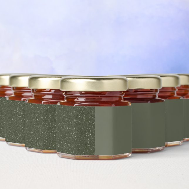 Half-Tone Moss Green Honey Jar Label – Customize Favors (Multi)