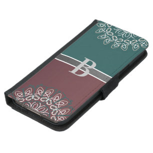 Half Toned Trendy Blue Mauve Laced Monogram Samsung Galaxy S5 Wallet Case