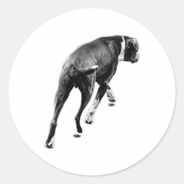 Half Turn – B&W Silhouette Classic Round Sticker (Front)