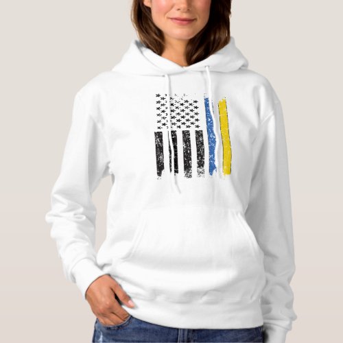 Half Ukrainian Half American Flag Ukraine USA Hoodie