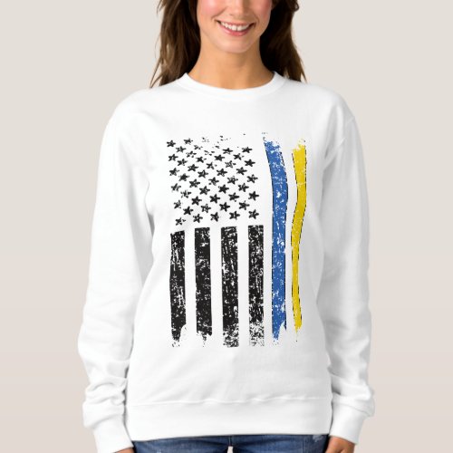 Half Ukrainian Half American Flag Ukraine USA Sweatshirt