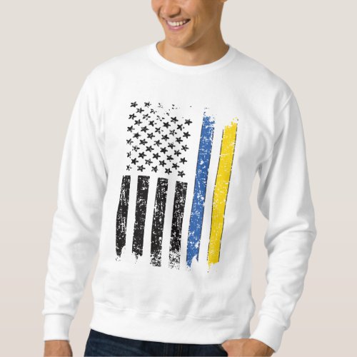 Half Ukrainian Half American Flag Ukraine USA Sweatshirt