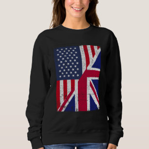 Half USA Flag Half Great Britain Flag American Bri Sweatshirt