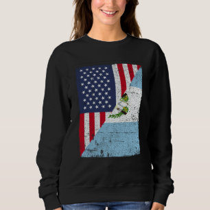 Half USA Flag Half Guatemala Flag American Guatema Sweatshirt