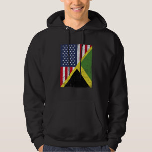 Half USA Flag Half Jamaica Flag American Jamaican Hoodie
