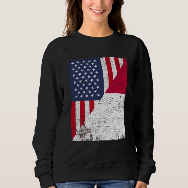 Half USA Flag Half Malta Flag American Maltese Sweatshirt (Front)