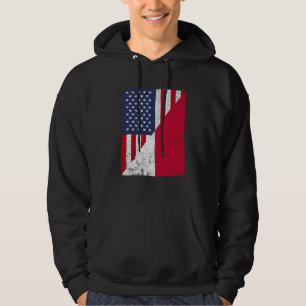 Half USA Flag Half Poland Flag American Polish Hoodie