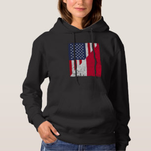 Half USA Flag Half Poland Flag American Polish Hoodie