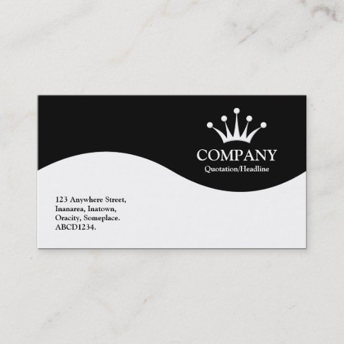 Half Wave Crown - Black Business Card Templates