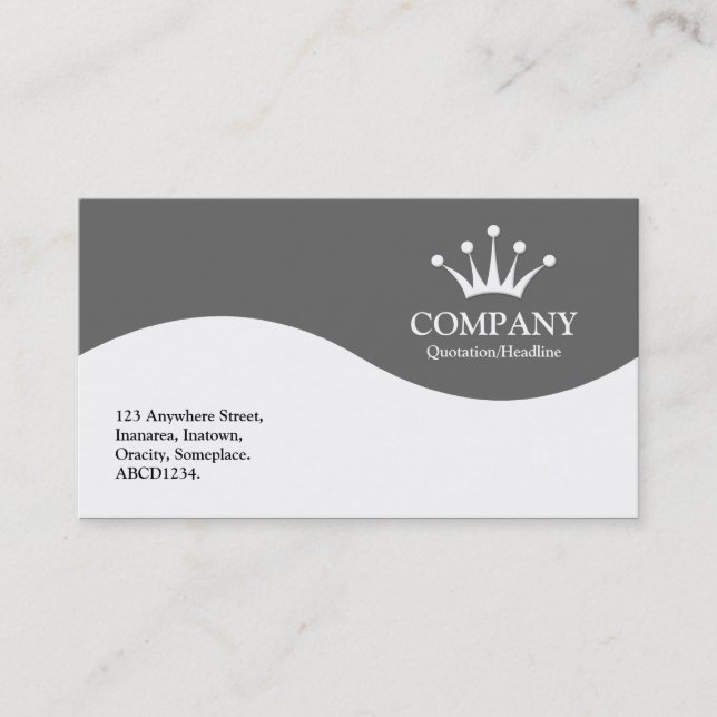 Half Wave Crown - Gray 666666 Business Card (Front)