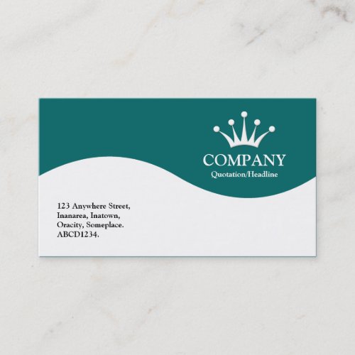 Half Wave Crown _ Teal Green 006666 Business Card