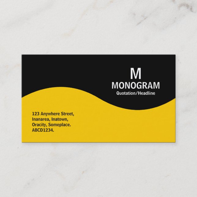 Half Wave Monogram - Amber with Black Business Card (Front)