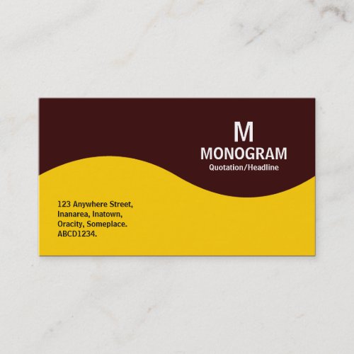 Half Wave Monogram _ Amber with Dark Brown 330000 Business Card