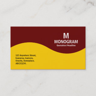 Half Wave Monogram - Amber with Dark Maroon 660000 Business Card