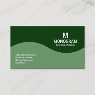 Half Wave Monogram - Army Green with Green 003300 Business Card