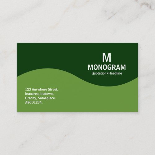 Half Wave Monogram _ Avocado Green with 003300 Business Card