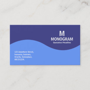 Half Wave Monogram - Baby Blue and Blue 3B3C87 Business Card