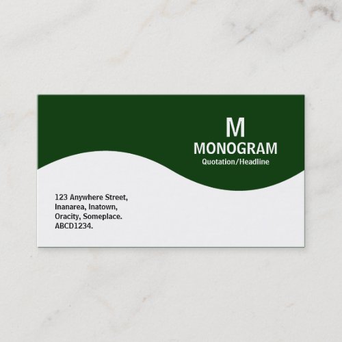 Half Wave Monogram _ Dark Green 003300 Business Card