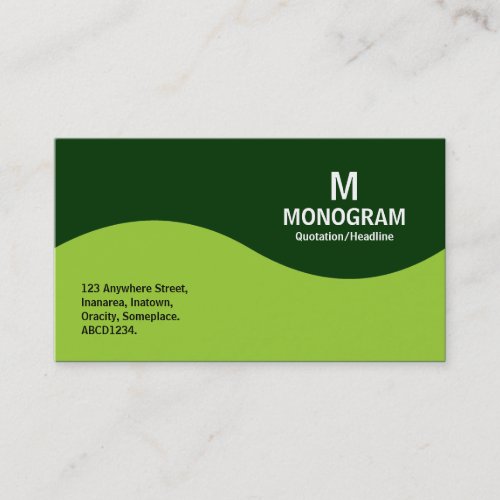 Half Wave Monogram _ Martian Green with 003300 Business Card
