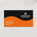 Half Wave Monogram - Orange and Black Business Card