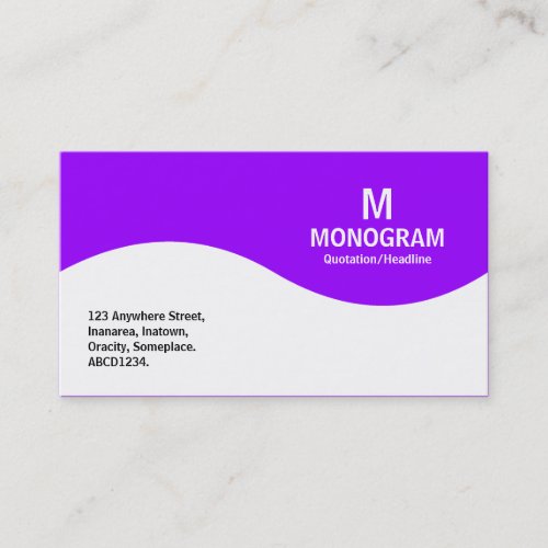 Half Wave Monogram _ Purple 9900FF Business Card